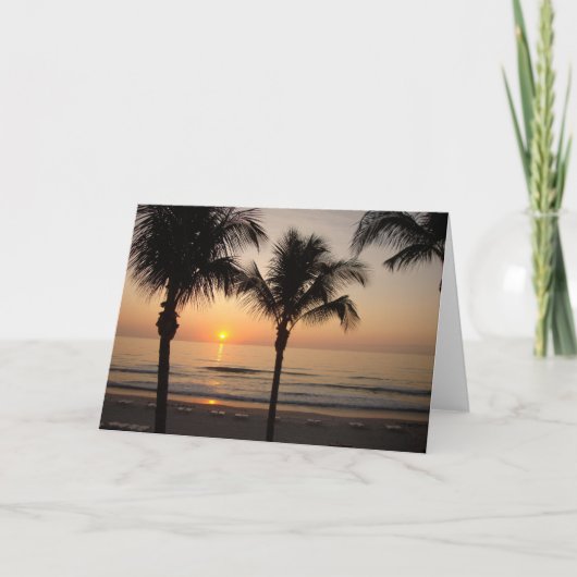 Beach Sunset Ocean Blank Photography Greeting Card Karte (Vorderseite)