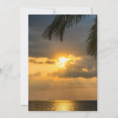 Beach Sunset Palm Feier des Lebens Einladung (Rückseite)