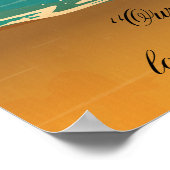 Beach Sunset Palm Tree Beach Zitat Poster (Ecke)