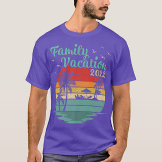 Beach Sunset Palm Tree Vintag Retro Familie Vacati T-Shirt
