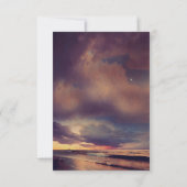 Beach Sunset Palms Lila Hochzeitskarten RSVP Karte (Rückseite)