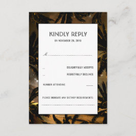 Beach Sunset Palms Wedding RSVP Cards Karte