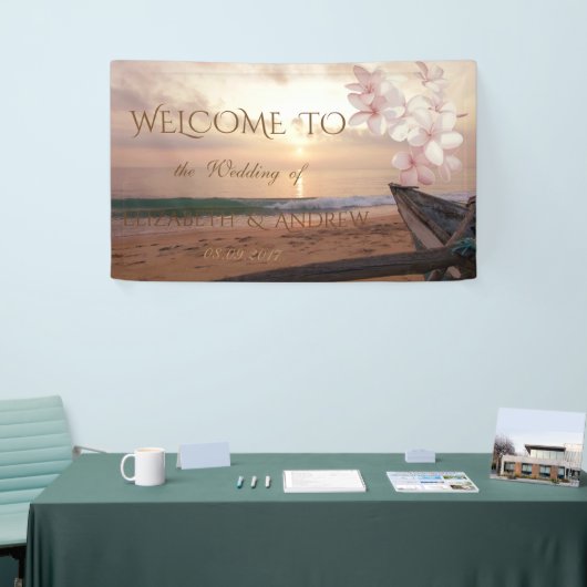 Beach Sunset Plumeria Wedding Banner (Messeveranstaltung)
