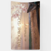 Beach Sunset Plumeria Wedding Banner (Vertikal)