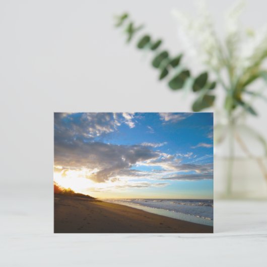Beach Sunset Postcard Postkarte (Stehend Vorderseite)