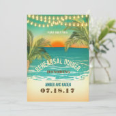 Beach Sunset Probe Dinner 2 Einladung (Stehend Vorderseite)