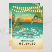 Beach Sunset Probe Dinner 2 Einladung (Vorne/Hinten)