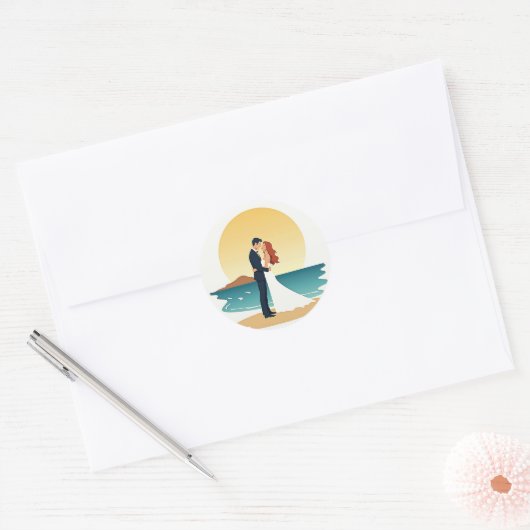 Beach Sunset Romance Sticker (Umschlag)