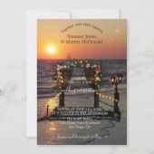 Beach Sunset Rose Arbor Hochzeit Einladung (Vorderseite)