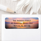 Beach Sunset Rücksendeadressen-Aufkleber (Insitu)