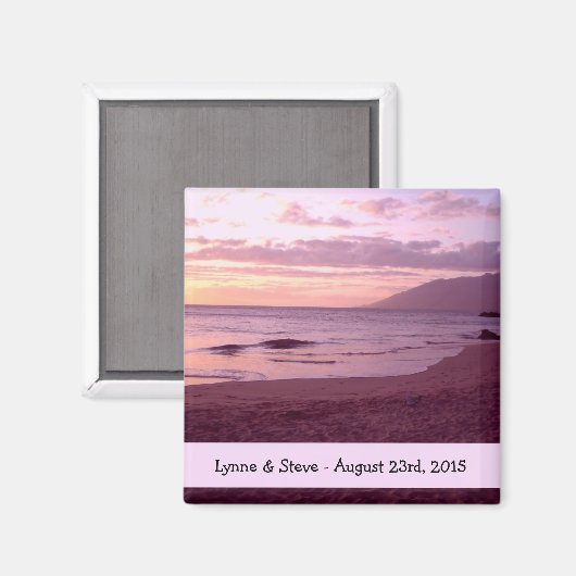 Beach Sunset Save the Date Magnet (Vorderseite/Rückseite)