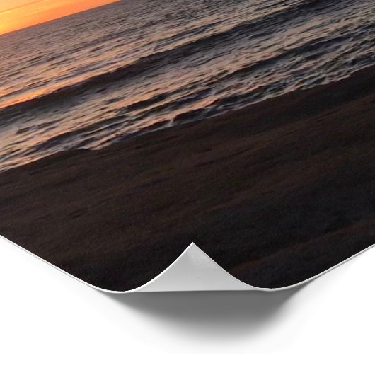 Beach Sunset Sea Foto Poster (Ecke)