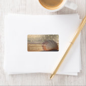 Beach Sunset Seashell Adressaufkleber (Insitu)