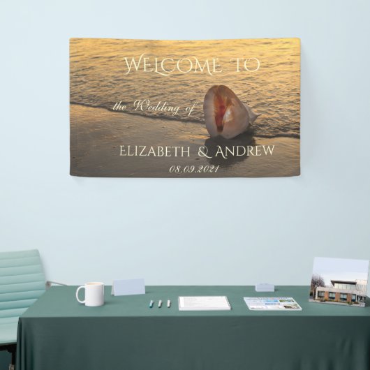 Beach Sunset Seashell Wedding Banner (Messeveranstaltung)