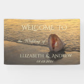 Beach Sunset Seashell Wedding Banner (Horizontal)