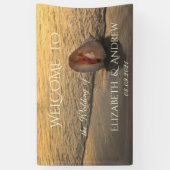 Beach Sunset Seashell Wedding Banner (Vertikal)