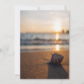 Beach Sunset Seashell Wine Glass Retirement Einladung (Rückseite)
