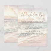 Beach Sunset Seaside/Oceanside Wedding Details Begleitkarte (Vorne/Hinten)