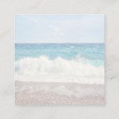 Beach Sunset Seaside Wedding Scan Code RSVP Begleitkarte (Rückseite)