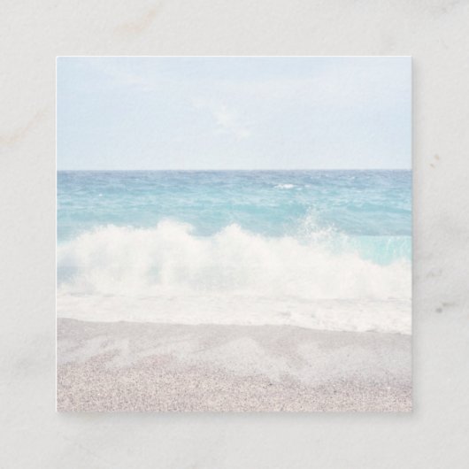 Beach Sunset Seaside Wedding Scan Code RSVP Begleitkarte (Rückseite)