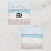 Beach Sunset Seaside Wedding Scan Code RSVP Begleitkarte (Vorne/Hinten)