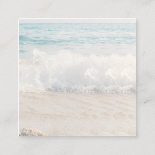 Beach Sunset Seaside Wedding Scan Code RSVP Begleitkarte (Rückseite)