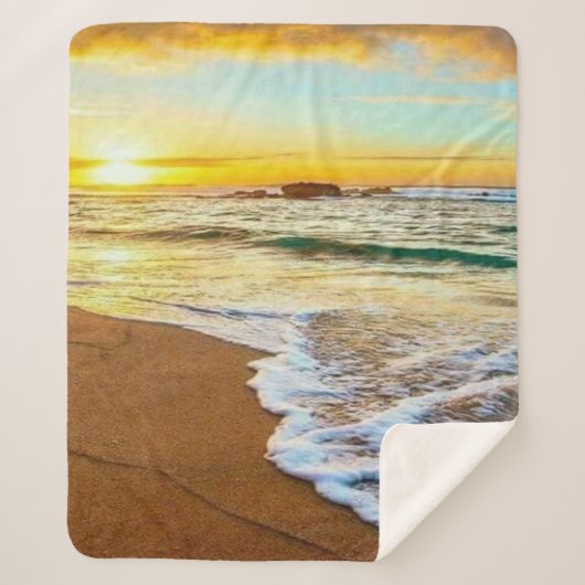 Beach Sunset Sherpadecke (Vorderseite)
