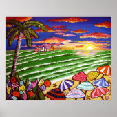 Beach Sunset Siesta Wichtiges Kunst-Poster Poster (Vorne)