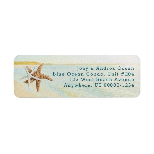 Beach Sunset Starfish Coast Address Labels (Vorne)
