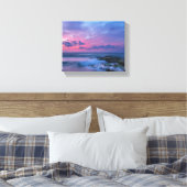 Beach Sunset Stretched Canvas Print Leinwanddruck (Insitu (Schlafzimmer))