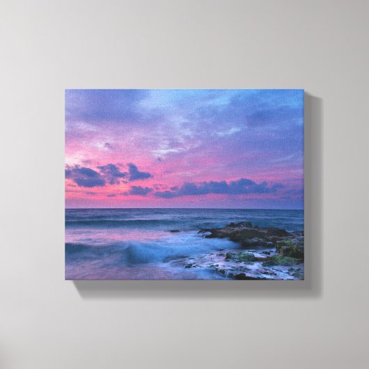 Beach Sunset Stretched Canvas Print Leinwanddruck (Vorderseite)