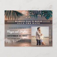 Beach Sunset String Lights Foto Save the Date