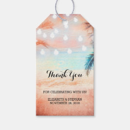 Beach Sunset String Lights Palms Hochzeit Vielen D Geschenkanhänger