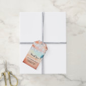 Beach Sunset String Lights Palms Hochzeit Vielen D Geschenkanhänger (Mit Garn)