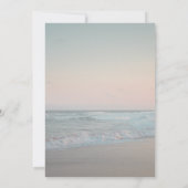 Beach Sunset, String Lights Script Empfang Einladung (Rückseite)