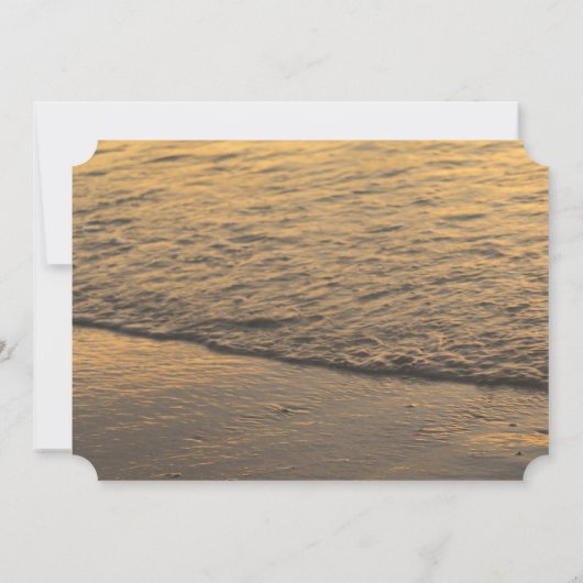 Beach Sunset, String Lights Seashell UAWG Einladung (Rückseite)