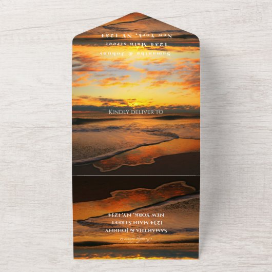 Beach Sunset Tropical Destination Hawaii Sommer All In One Einladung (Außenbereich)