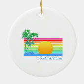 Beach Sunset Turks Caicos Keramik Ornament (Hinten)
