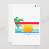 Beach Sunset Turks Caicos Postkarte (Vorne/Hinten)