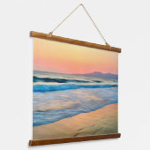 Beach Sunset Wandteppich Mit Holzrahmen (Gewinkelt)
