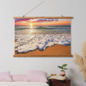 Beach Sunset Wandteppich Mit Holzrahmen (Schlafzimmer)