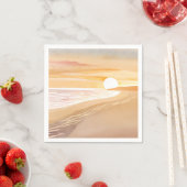 Beach Sunset Watercolor | Beautiful Yellow Painted Serviette (Beispiel)