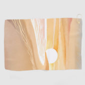 Beach Sunset Watercolor | Beautiful Yellow Sea Golfhandtuch (Horizontal)