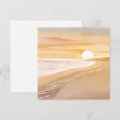Beach Sunset Watercolor | Schöne Gelbe Karte (Vorne/Hinten)