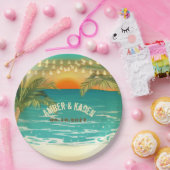 Beach Sunset Wedding Custom Paper Teller (Party)