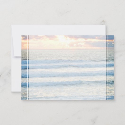 Beach Sunset Wedding Response Card RSVP Karte (Rückseite)