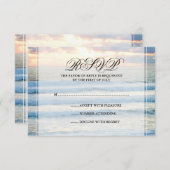 Beach Sunset Wedding Response Card RSVP Karte (Vorne/Hinten)