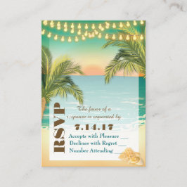 Beach Sunset Wedding RSVP Begleitkarte
