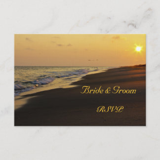 Beach Sunset Wedding RSVP Card Karte