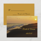 Beach Sunset Wedding RSVP Card Karte (Vorne/Hinten)